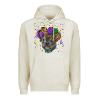 Oatmeal Heather mardi gras french bulldog Premium Hoodie - RanaPortraitStore