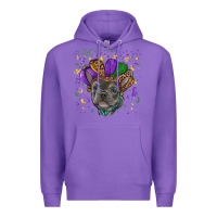 Purple mardi gras french bulldog Premium Hoodie - RanaPortraitStore