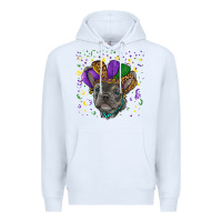 White mardi gras french bulldog Premium Hoodie - RanaPortraitStore
