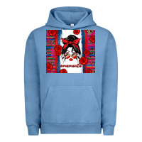 Pigment Pebble Blue mamacita serape Urban Hoodie - Zillion Design Studio