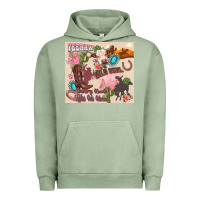 Pigment Oil Green yeehaw western Urban Hoodie - Zillion Design Studio