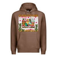 Chestnut Cafecito y chisme coffee cups Premium Hoodie - Zillion Design Studio