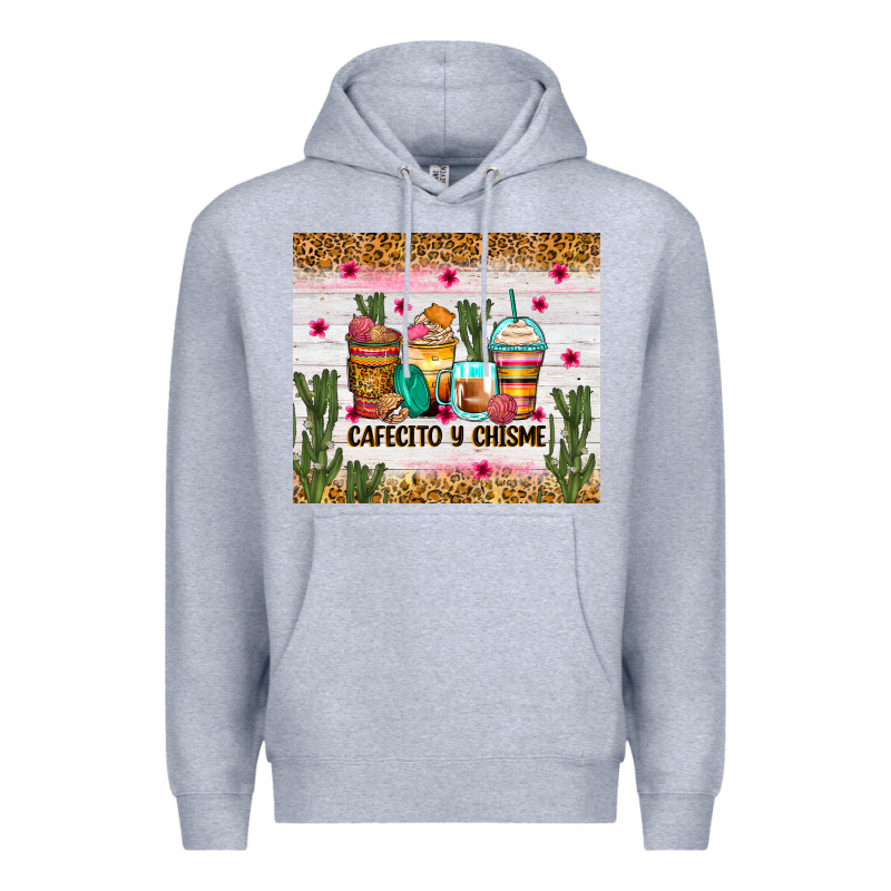 Cafecito Y Chisme Coffee Cups Premium Hoodie by Zillion Design Studio | Teevron