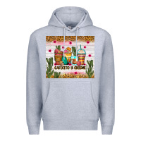 Heather Grey Cafecito y chisme coffee cups Premium Hoodie - Zillion Design Studio