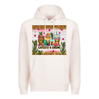 Pale Pink Cafecito y chisme coffee cups Premium Hoodie - Zillion Design Studio