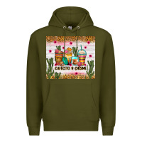Army Green Cafecito y chisme coffee cups Premium Hoodie - Zillion Design Studio