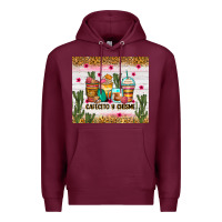 Burgundy Cafecito y chisme coffee cups Premium Hoodie - Zillion Design Studio