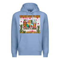 Colony Blue Cafecito y chisme coffee cups Premium Hoodie - Zillion Design Studio