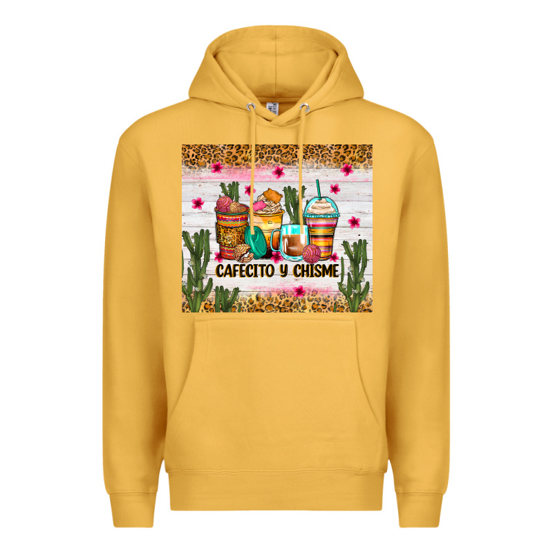 Cafecito Y Chisme Coffee Cups Premium Hoodie by Zillion Design Studio | Teevron