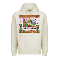 Oatmeal Heather Cafecito y chisme coffee cups Premium Hoodie - Zillion Design Studio