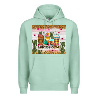 Seafoam Cafecito y chisme coffee cups Premium Hoodie - Zillion Design Studio
