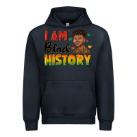 Navy i am black history with afro black boy Urban Hoodie - texasbilliewilder