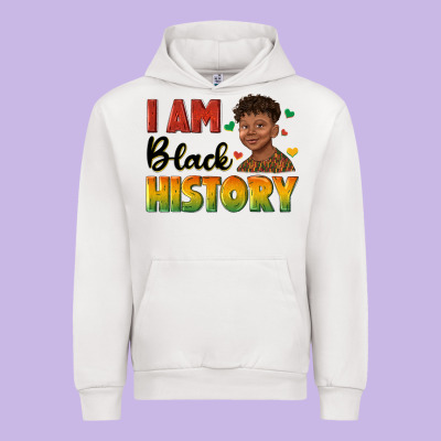 Urban Hoodie i am black history with afro black boy