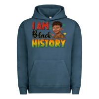 Pigment Midnight Navy i am black history with afro black boy Urban Hoodie - texasbilliewilder