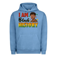 Pigment Pebble Blue i am black history with afro black boy Urban Hoodie - texasbilliewilder