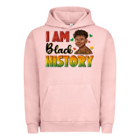 Pigment Salmon i am black history with afro black boy Urban Hoodie - texasbilliewilder