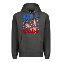 Charcoal Heather American babe 4th july Premium Hoodie - texasbilliewilder