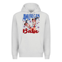 Dove Grey American babe 4th july Premium Hoodie - texasbilliewilder