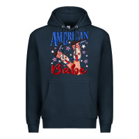 Navy American babe 4th july Premium Hoodie - texasbilliewilder