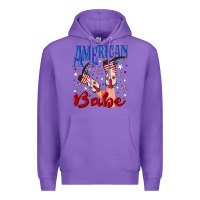 Purple American babe 4th july Premium Hoodie - texasbilliewilder