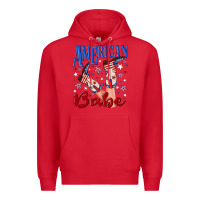 Red American babe 4th july Premium Hoodie - texasbilliewilder