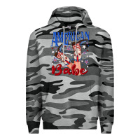 Slate Camo American babe 4th july Premium Hoodie - texasbilliewilder