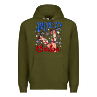 Army Green American babe 4th july Premium Hoodie - texasbilliewilder