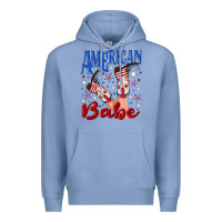 Colony Blue American babe 4th july Premium Hoodie - texasbilliewilder