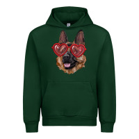 Forest Green German shepherd with love glasses Urban Hoodie - RanaPortraitStore