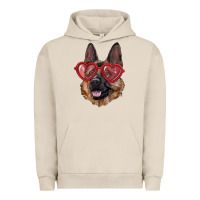Pigment French Oak German shepherd with love glasses Urban Hoodie - RanaPortraitStore