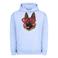 Pigment Grape Ice German shepherd with love glasses Urban Hoodie - RanaPortraitStore