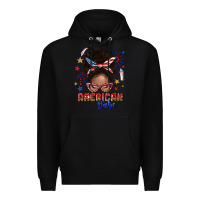 Black American babe afro messy bun Premium Hoodie - texasbilliewilder