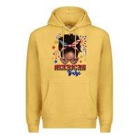 Antique Gold American babe afro messy bun Premium Hoodie - texasbilliewilder