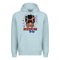 Blue Mist American babe afro messy bun Premium Hoodie - texasbilliewilder