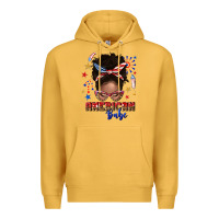 Mustard American babe afro messy bun Premium Hoodie - texasbilliewilder