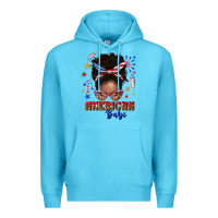 Ocean Blue American babe afro messy bun Premium Hoodie - texasbilliewilder