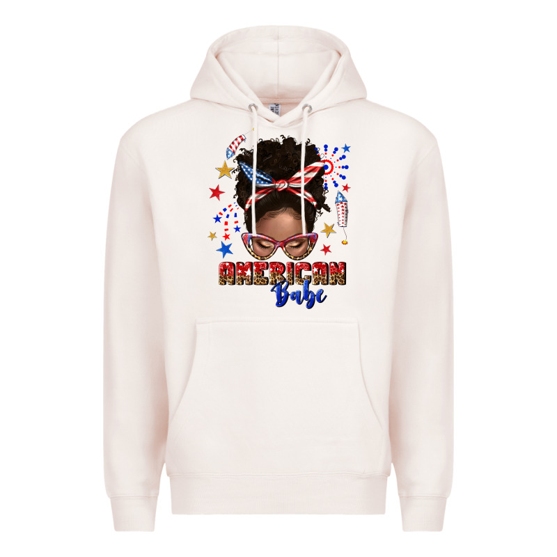 American Babe Afro Messy Bun Premium Hoodie by texasbilliewilder | Teevron