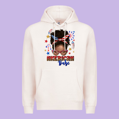 American Babe Afro Messy Bun Premium Hoodie Designed By Texasbilliewilder