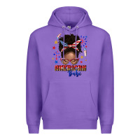 Purple American babe afro messy bun Premium Hoodie - texasbilliewilder