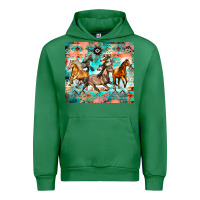 Emerald western running horses Urban Hoodie - Zillion Design Studio