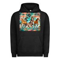 Pigment Black western running horses Urban Hoodie - Zillion Design Studio