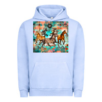 Pigment Grape Ice western running horses Urban Hoodie - Zillion Design Studio