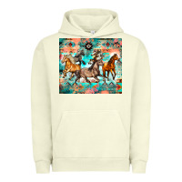 Pigment Pistachio western running horses Urban Hoodie - Zillion Design Studio