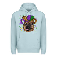 Blue Mist mardi gras hat german shepherd Premium Hoodie - RanaPortraitStore