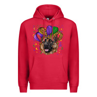 Cardinal mardi gras hat german shepherd Premium Hoodie - RanaPortraitStore