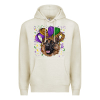 Oatmeal Heather mardi gras hat german shepherd Premium Hoodie - RanaPortraitStore
