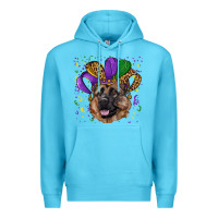 Ocean Blue mardi gras hat german shepherd Premium Hoodie - RanaPortraitStore