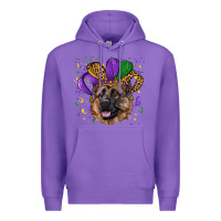 Purple mardi gras hat german shepherd Premium Hoodie - RanaPortraitStore