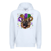 White mardi gras hat german shepherd Premium Hoodie - RanaPortraitStore