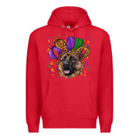 Red mardi gras hat german shepherd Premium Hoodie - RanaPortraitStore